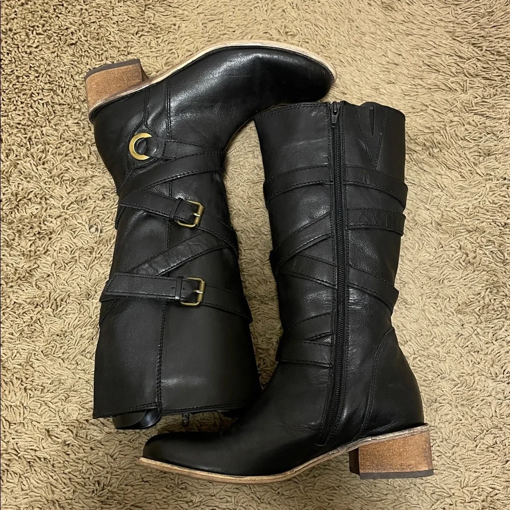 Roberto Vianni | Black | Leather | Buckle |Boots | Size 37 | Made in India - Picture 6 of 16